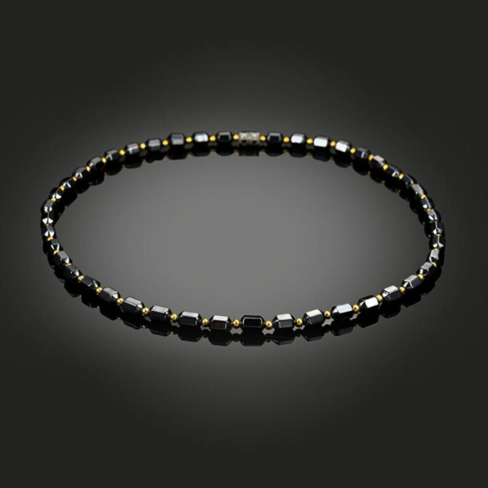 Maxpower Women Hematite Hexagonal Prism Beads Magnetic Necklace