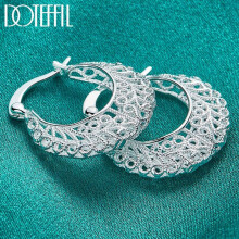 925 Sterling Silver Fashion Openwork Pattern Earring Jewelry