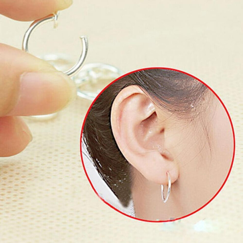 8 Pcs Non-Piercing Fake Spring Septum Nose Hoop Lip Ear Ring Clip On Jewelry