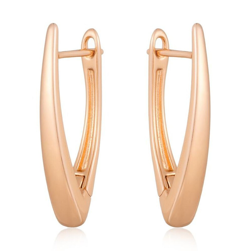 Maxpower Kinel Glossy Color V Shape Earrings For Women Gold