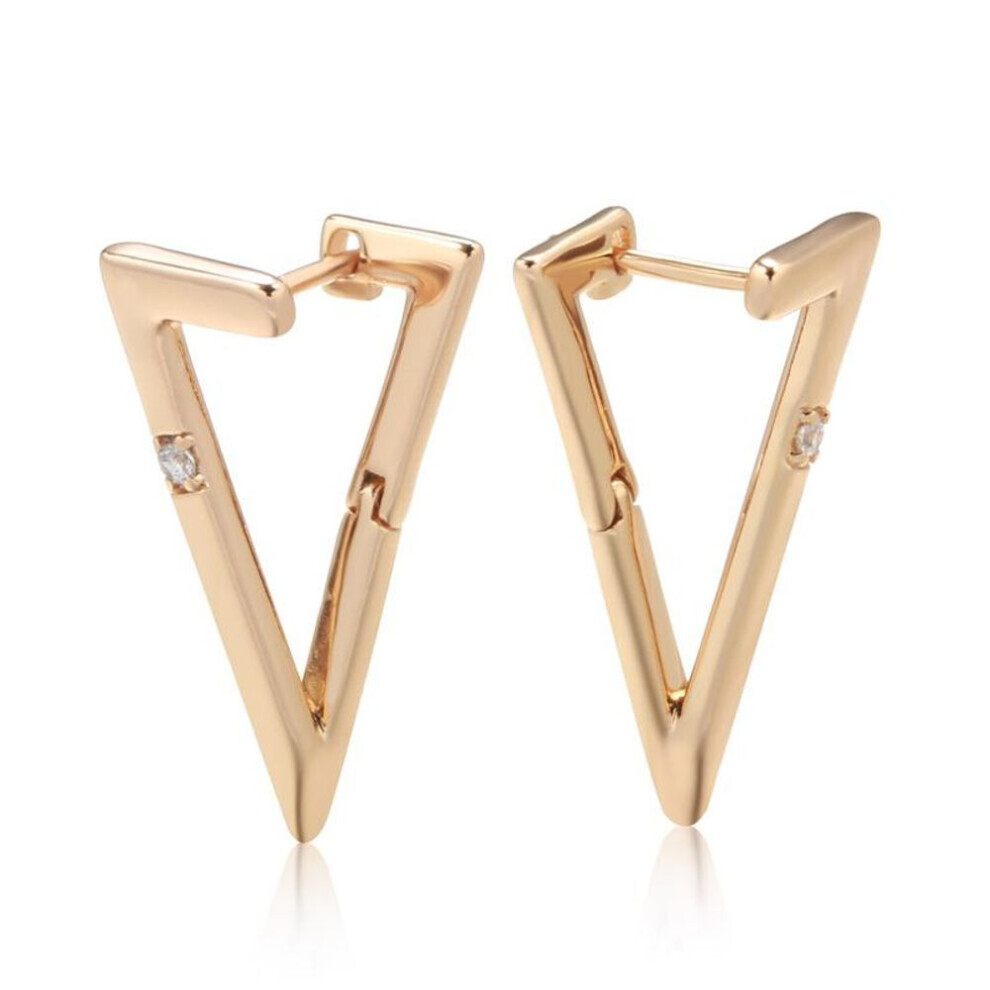 Maxpower Kinel Geometric Triangle Glossy Drop Earrings For Women Trendy Rose Color Fine Jewelry Gold