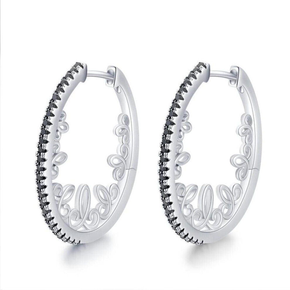 Maxpower Black Awn Black Big Personality Oval 7.5G Hoop Earrings