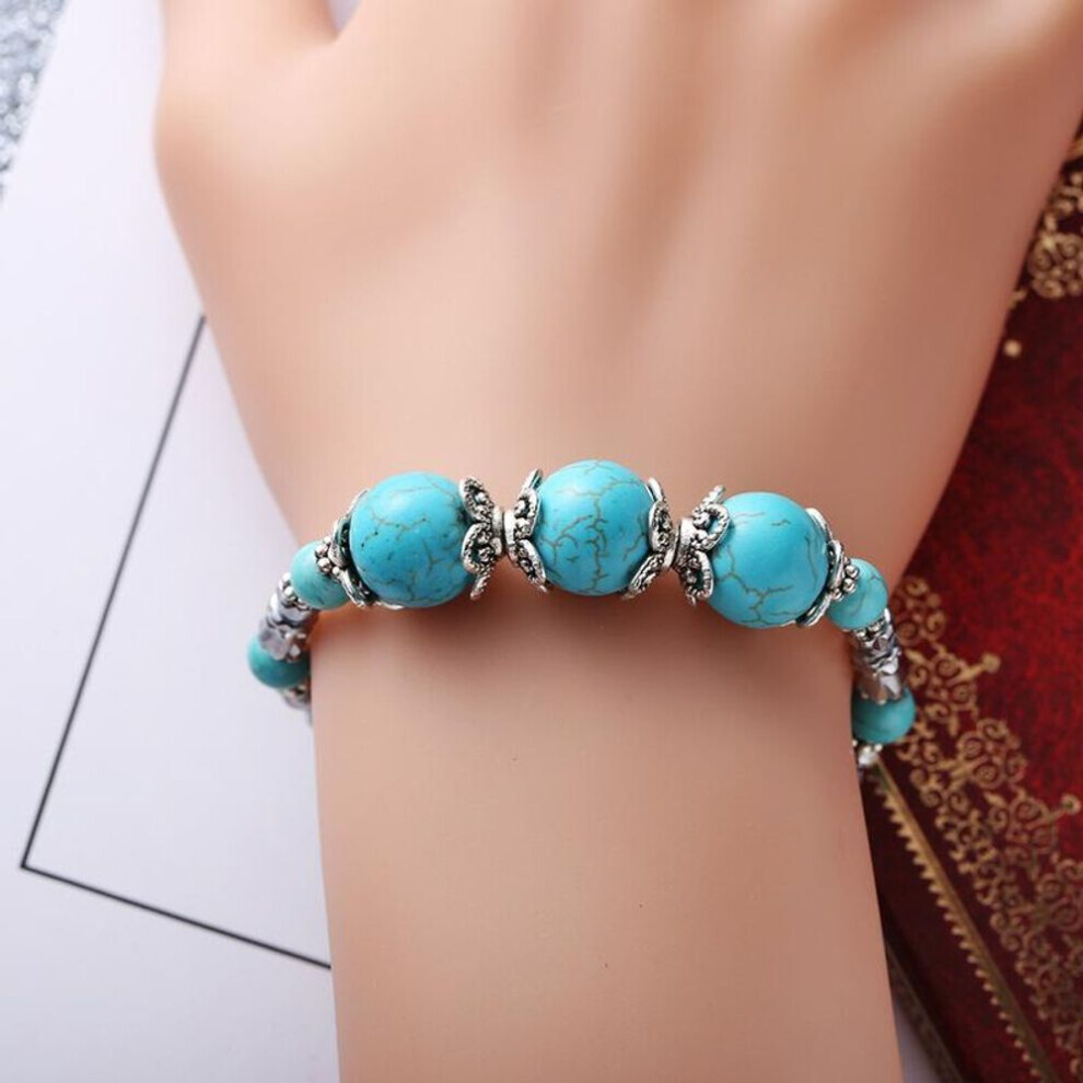Maxpower Natural Turquoises Stone Diy Bracelet Homme Femme Charms Men Strand Beads Yoga Bracelets Women Not,Specified