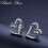 Black Awn Black Stone Heart Stud Earrings 4