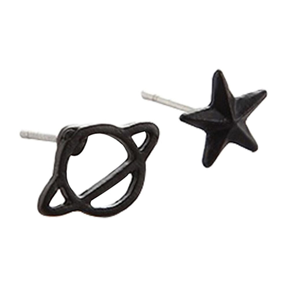 Fashion Star Saturn Planet Shape Ear Studs Earrings Unisex Cute Piercing Jewelry