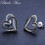 Black Awn Black Stone Heart Stud Earrings 5