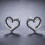 Black Awn Black Stone Heart Stud Earrings 2