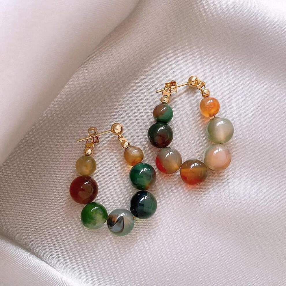 Maxpower Vintage Colorful Natural Stone Beaded Earrings Not,Specified