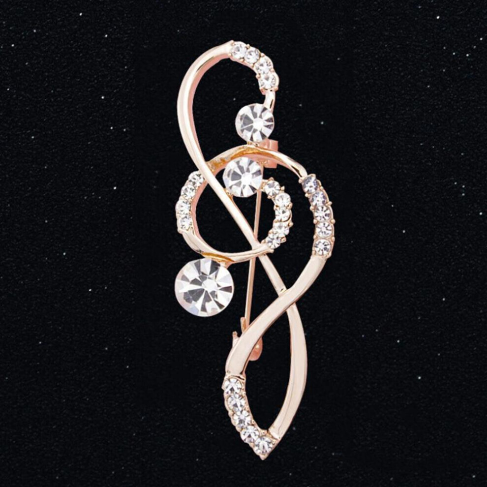 Maxpower Women's Rhinestone Music Note Scarf Brooch Treble Clef Pin Jewelry