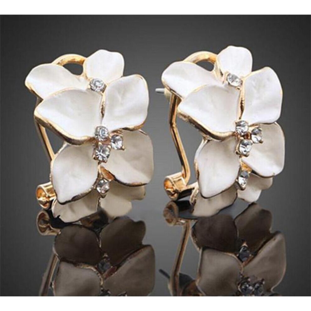 Maxpower Fashion Style Elegant Crystal Gardenia Stud Earrings Ear Buckle For Women Not,Specified