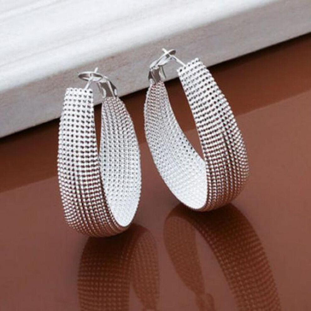Maxpower 1 Pair Women's Fashion Korean Style Enclosure Hoop Earrings Jewelry