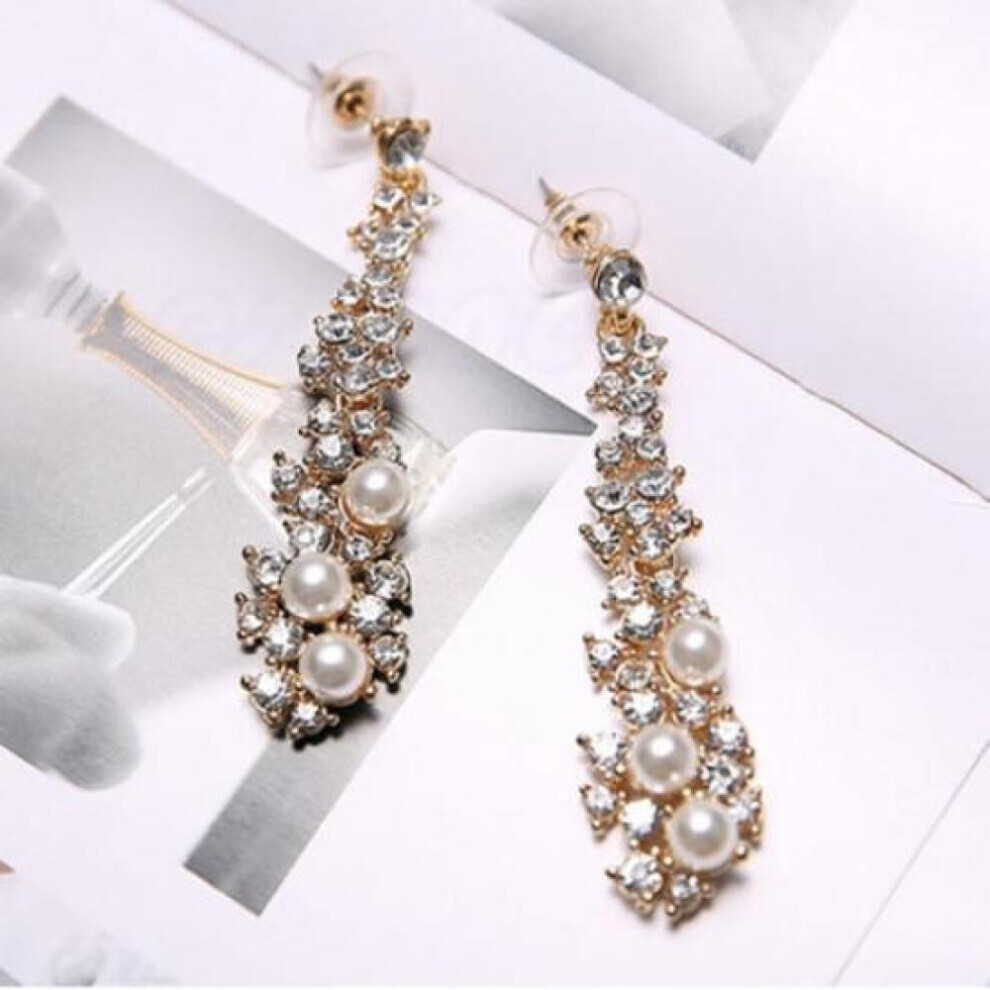 Maxpower Elegant Chic Women Lady's Rhinestone Dangle Chandelier Earrings Jewelry