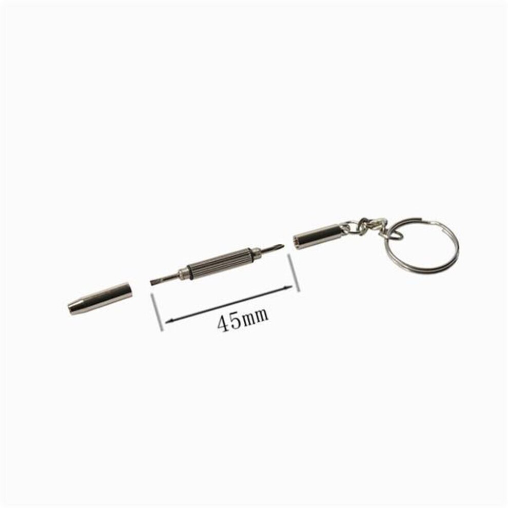 Portable Multi-function Stainless Steel Eyeglass Screwdriver Sunglass Watch Repair Kit With Keychain