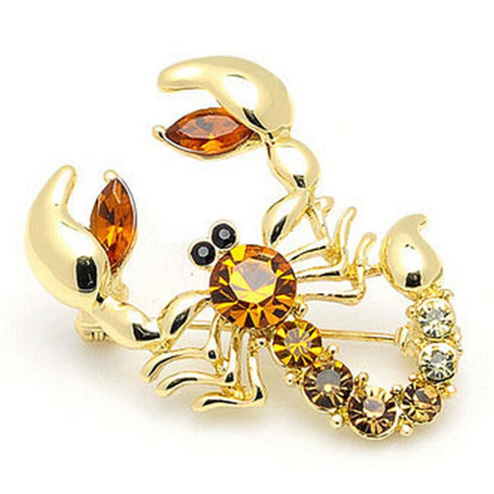 Shining Crystal Scarf Brooches Rhinestone Brooch Animal Scorpion Brooch Pin Honesty