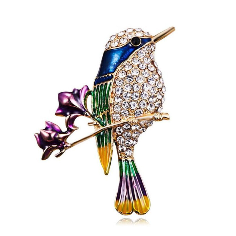 Maxpower Women Fashion Jewelry Rhinestone Collar Lapel Pin Clothing Accessories Bird Brooches Brooch