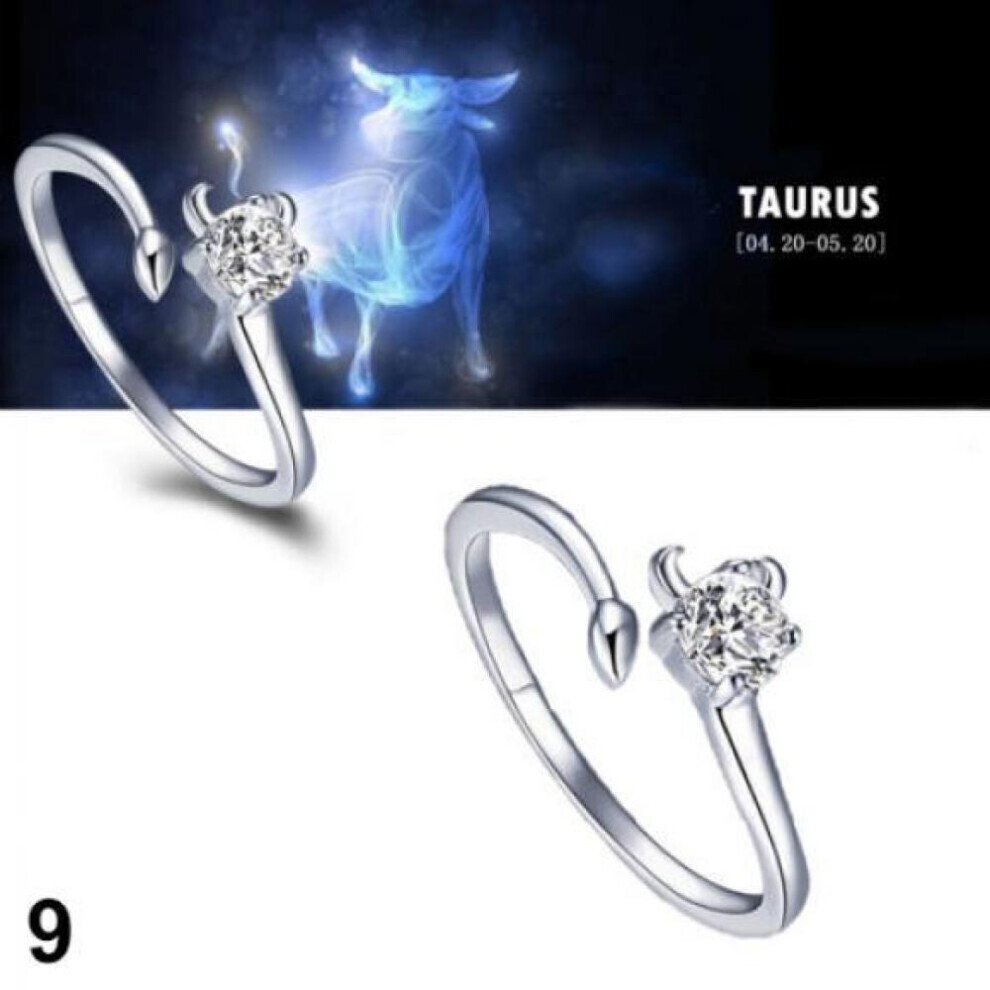 Men Women Constellations Adjustable Opening Ring Birthday Gift