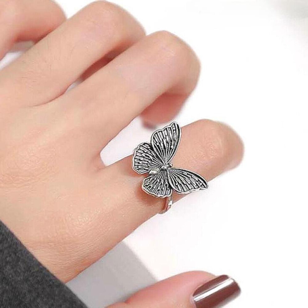 Maxpower 1Pc Womens Butterfly Opening Finger Ring
