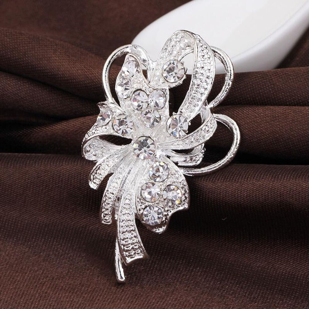 Women Rhinestone Brooch Vintage Wedding Bridal Pin Jewelry