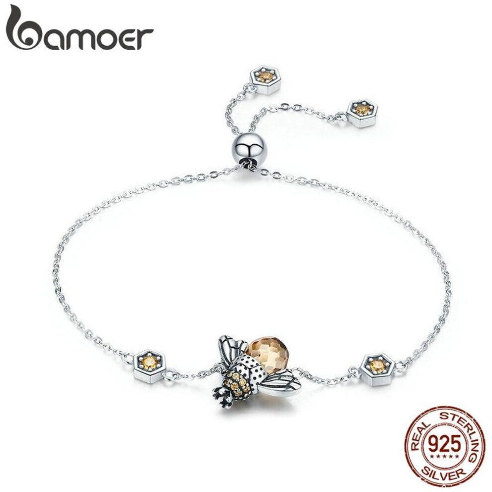 Bamoer Genuine 100% 925 Sterling Silver Dancing Honey Bee Chain Link Women Bracelet-image-OPC-PG8JDNN-NEW