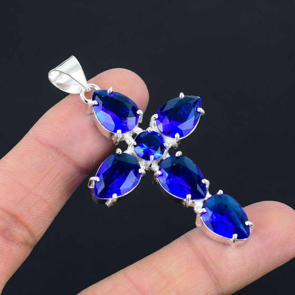 Tanzanite Gemstone Pendant Solid 925 Sterling Silver Pendant Jewelry Gift For Unisex Lg-084