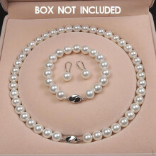Natural Jewelry Set Exquisite Shell Pearls Necklace 1 Pair Earrings Women Wedding Anniversary