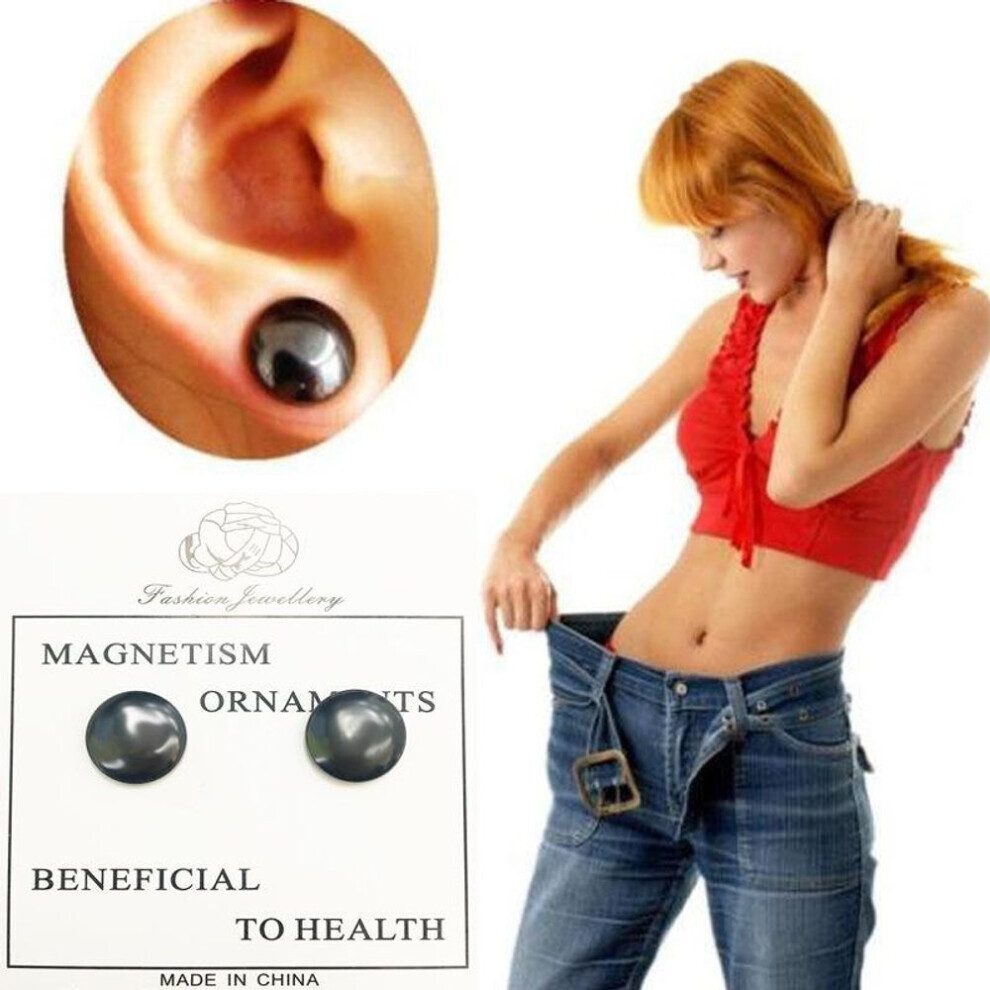 1 Pair Women Weight Loss Ear Studs Men Magnetic Therapy Hematite Earrings Jewelry Gift