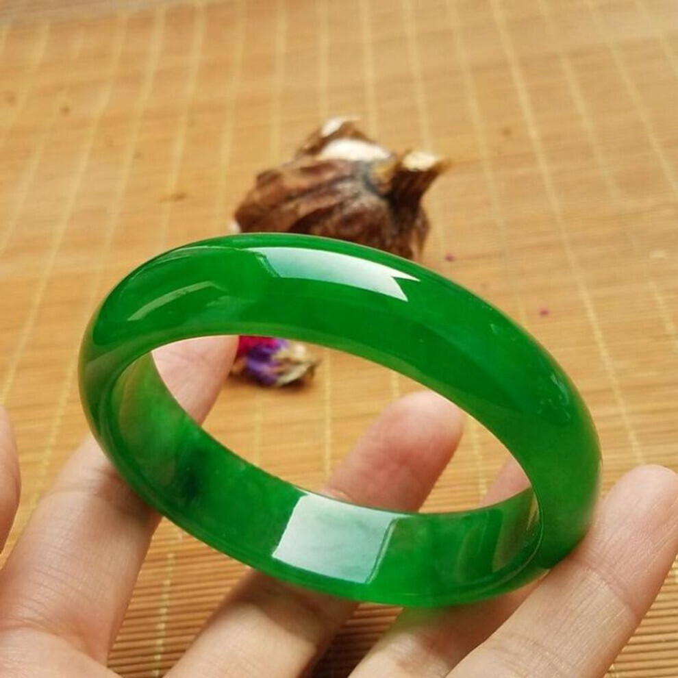 Maxpower (Surface Width:18mm) Natural Jade Bangle Bracelet Charm Jewellery Fashion Accessories Lucky Amulet Gifts For Women Green