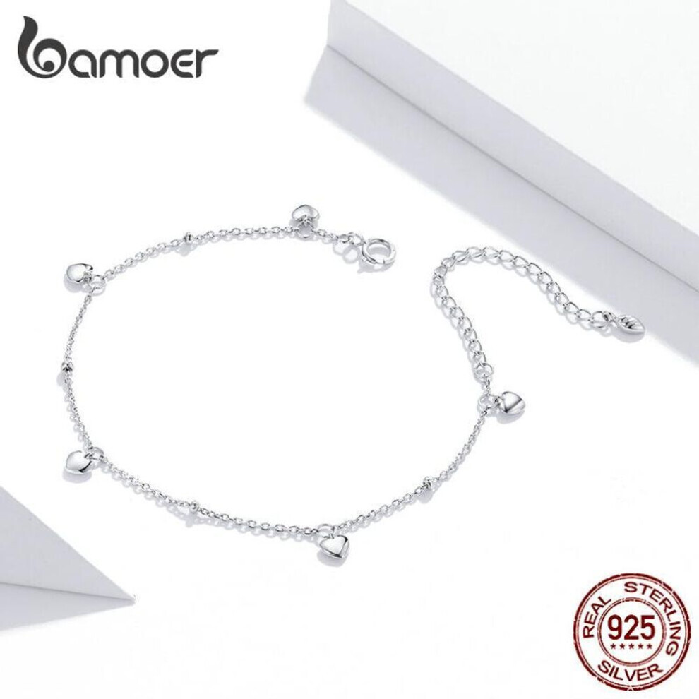 Maxpower (925 ) Bamoer Genuine 925 Sterling Classic Heart-Shaped Loving Heart Bracelet For Women Simple Design Jewelry Silver