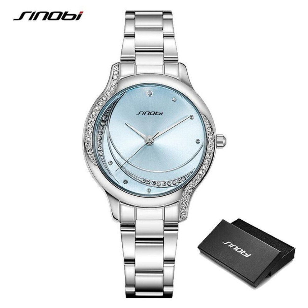 Maxpower (Blue) Sinobi Top Luxury Ladies Watch Original Design Diamond Woman's Quartz Wristwatches Gifts Clock For Wife Female Hot Sales Watches