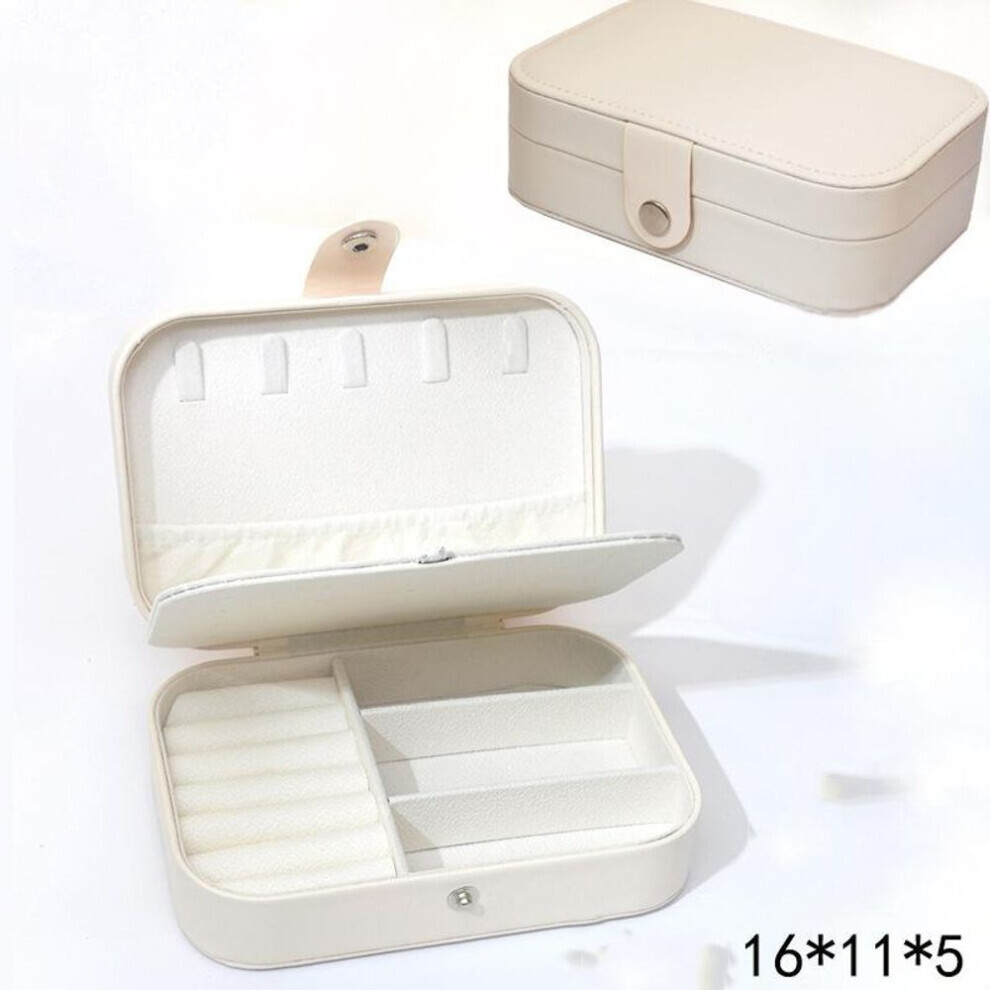 (beige,white) Button Storage Zipper Jewelers Organizer Container Box Portable Jewelry Box Jewelry Organizer Display Travel Jewelry Case Boxes