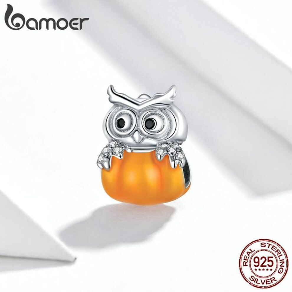 (925 silver) Bamoer Pumpkin And Owl Metal Beads Women Jewelry Making 925 Sterling Silver Charm Fit Original Bracelet Diy Jewelry
