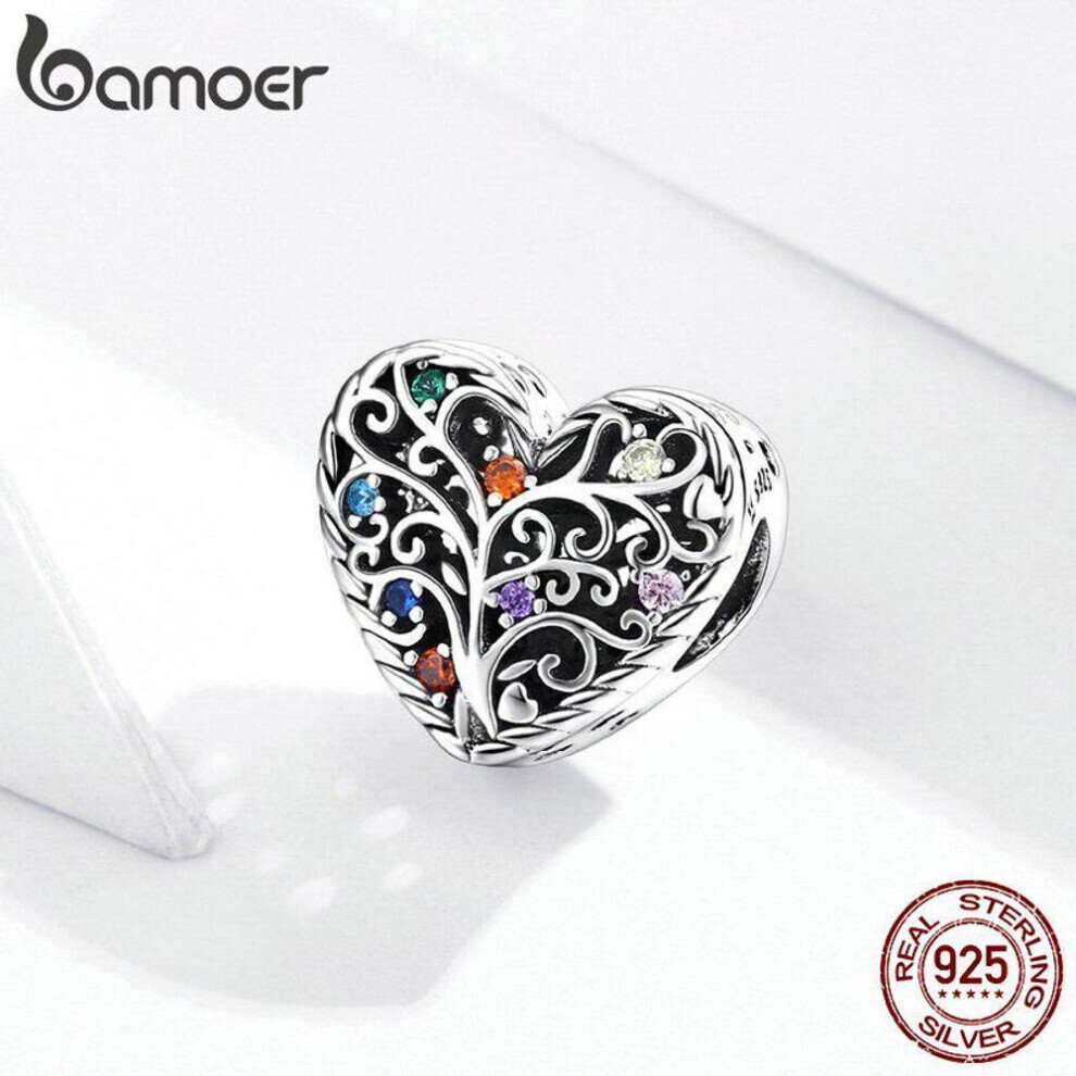 Maxpower (925 ) Bamoer 925 Sterling Original Charm Tree Of Life Cz Oxidized For Brand Jewelry Diy Make For Women Silver