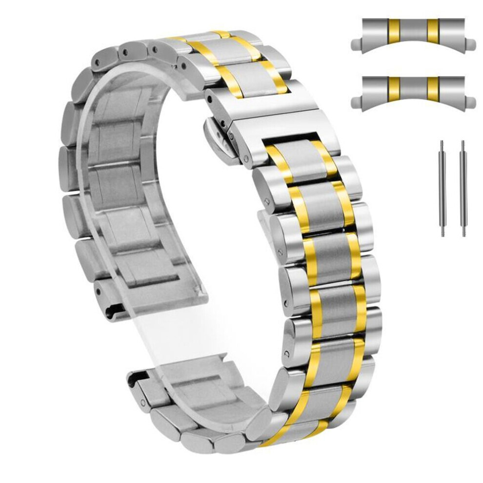 (silver,gold, 19mm) Watch Strap 12mm 13mm 14mm 15mm 16mm 17mm 18mm 19mm 20mm 21mm 22mm 23mm 24mm Stainless Steel Metal Watch Band
