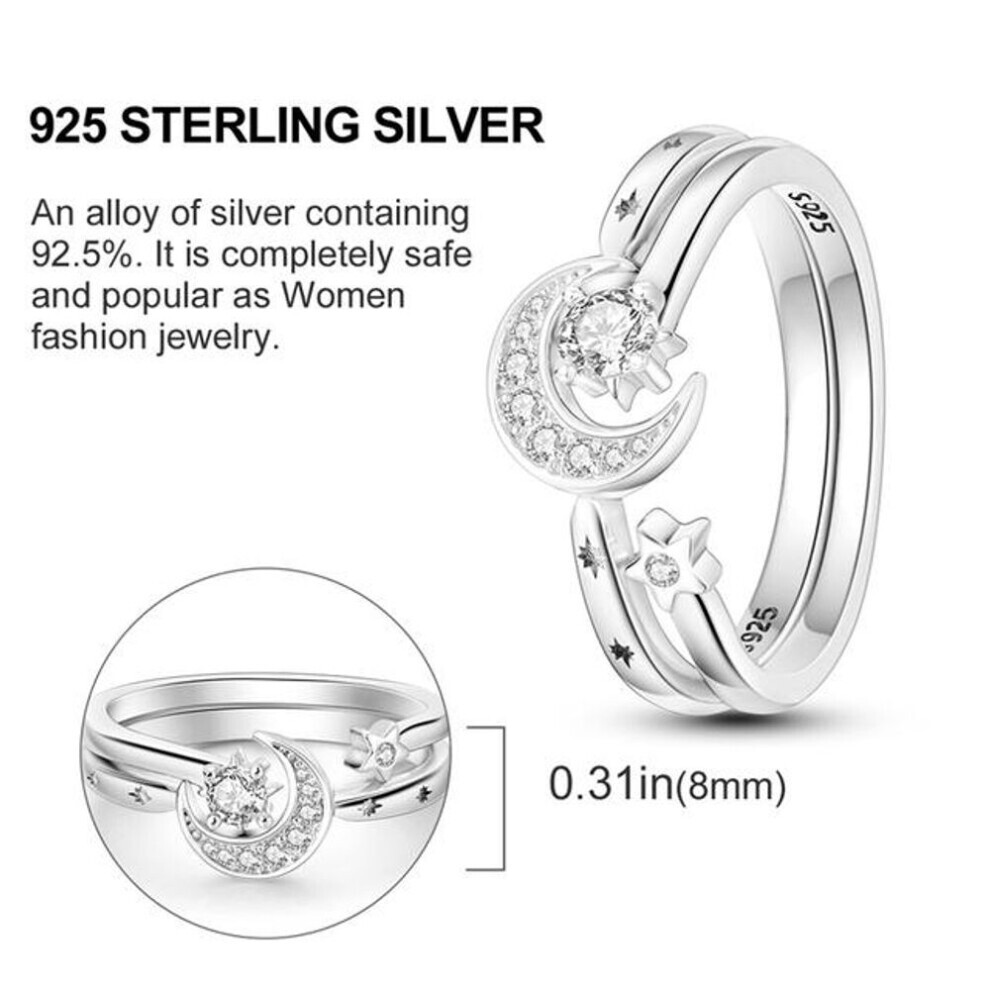 (as the picture, 9) 925 Sterling Silver Sun Rainbow Ring Butterfly Rings Beaded For Women Design Luxury Fine Jewelry Gift Party
