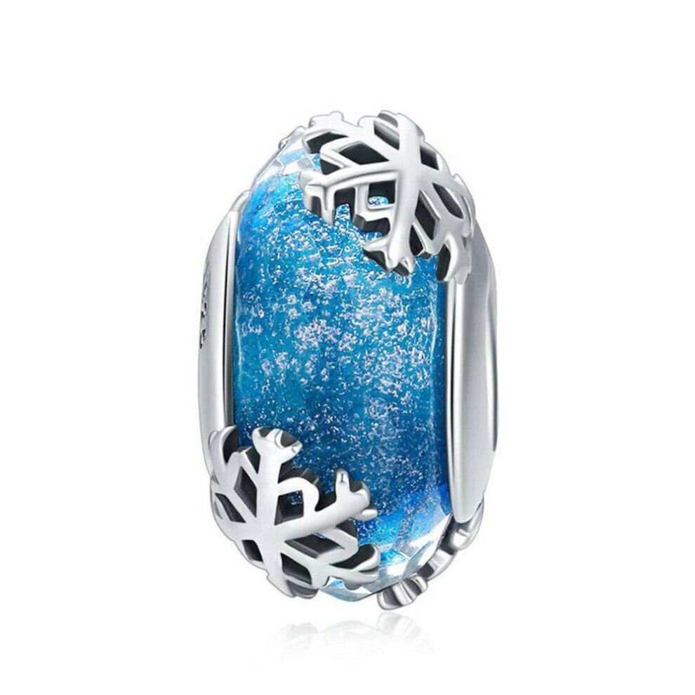 (SCC862) Bamoer 4 Styles Genuine 925 Sterling Silver Star Flower European Murano Glass Beads Fit Bracelets