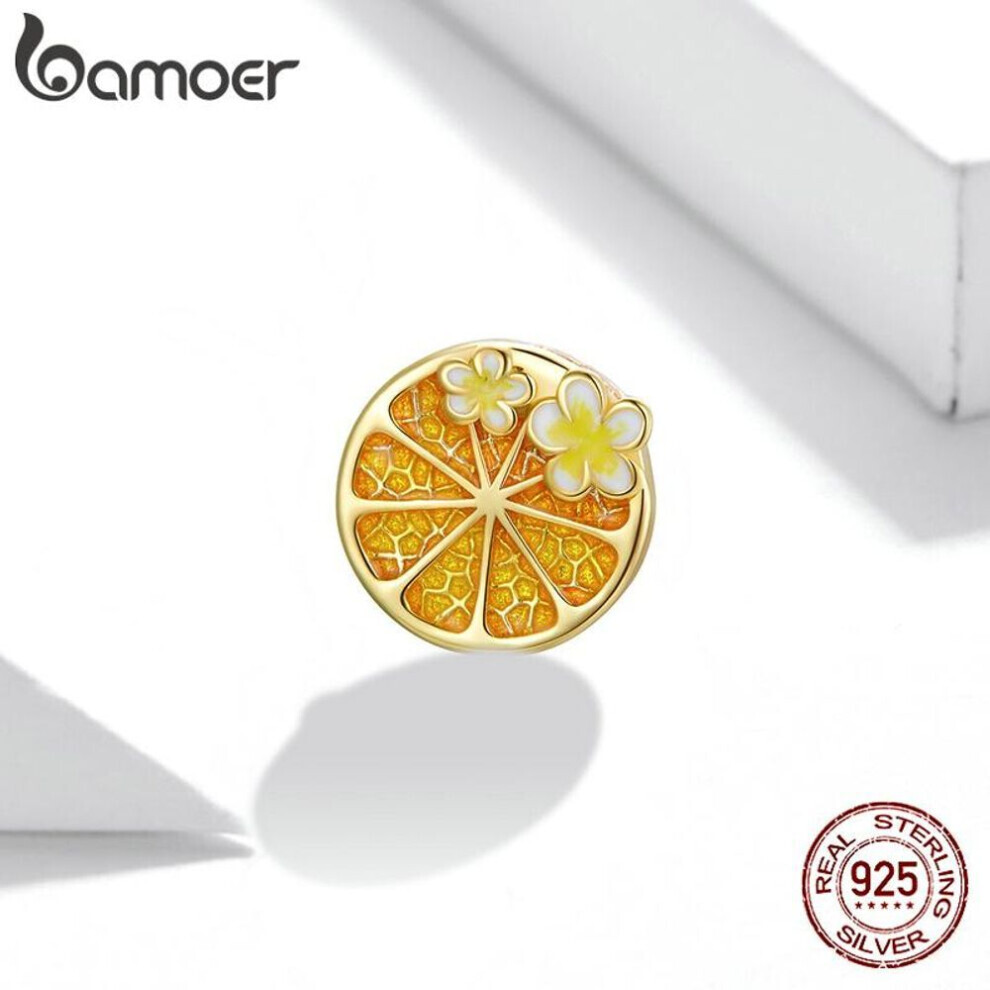 Maxpower (925 Silver) Bamoer Gold Cherry Blossom Lemon Fruit 925 Sterling Silver Charm Pendant For Original Bracelet Bangle Women Jewelry Gift Red,Silver,Gold