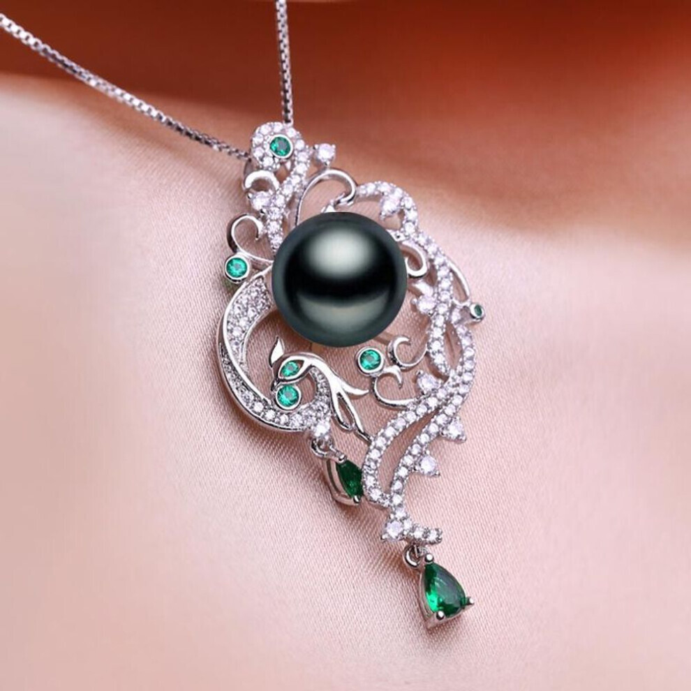 Maxpower (Black) Seniko Freshwater Pearl Necklace Cz Cubic Zirconia Fashion Geometry Phoenix Bird Necklaces For Women White,Black