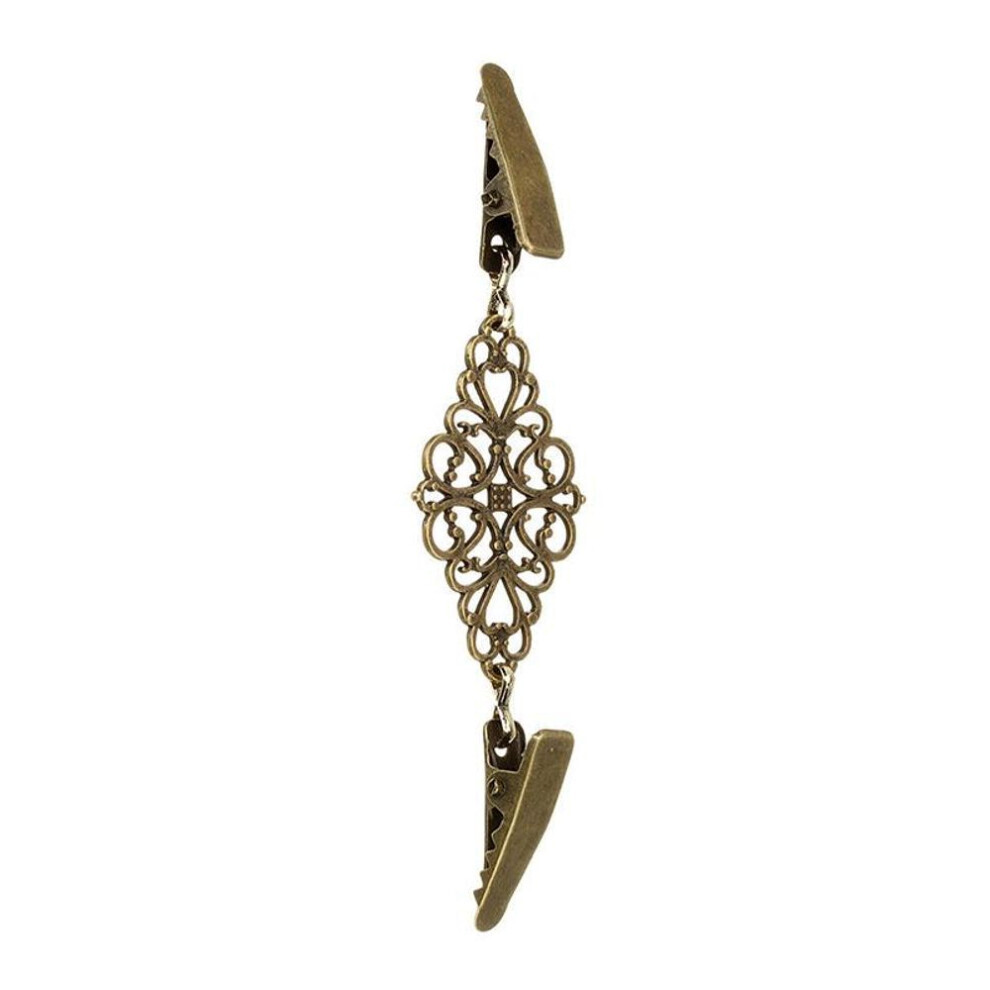 Maxpower (Antique ) Sweater Cardigan Clip Shirt Collar Clasps Decoration Metal Buckle Bronze