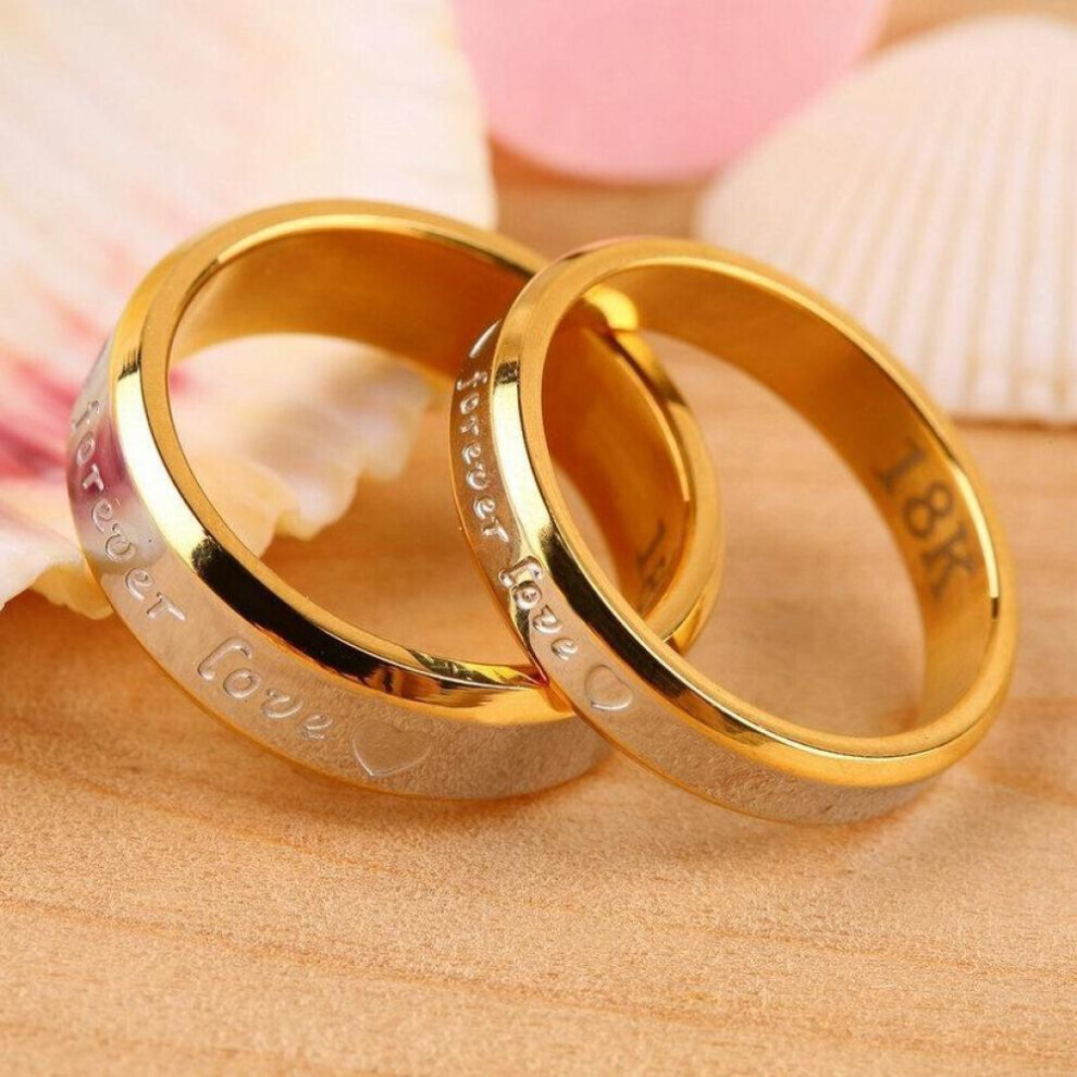 (as the picture, Female 16mm(6)) ) Luxury Couple Rings Forever Love Band Ring For Valentine Wedding Titanium Stainless Steel Rings Wedding Bands