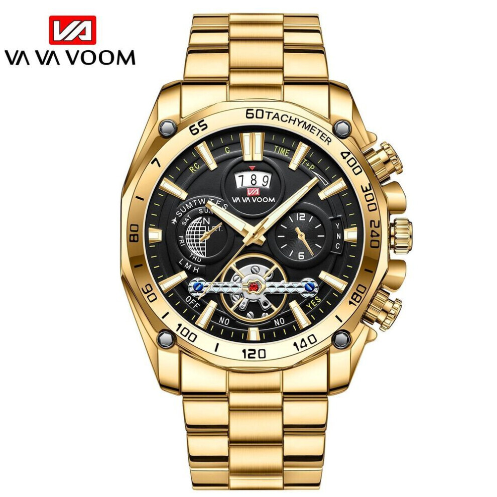 (gold) Va Va Voom Watches Mechanical Automatic Watch Men Tourbillon Sport Clock Casual Business Moon Wrist Watch Men's Mechanical Watches