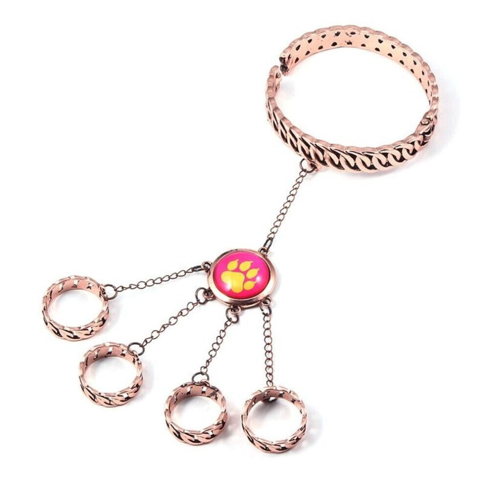 (as the picture) Animation Ladybug Reddy Girl Ring Bracelet Set Claw And Dog Claw Element Ring Opening Closing Bracelet Gift For Kid