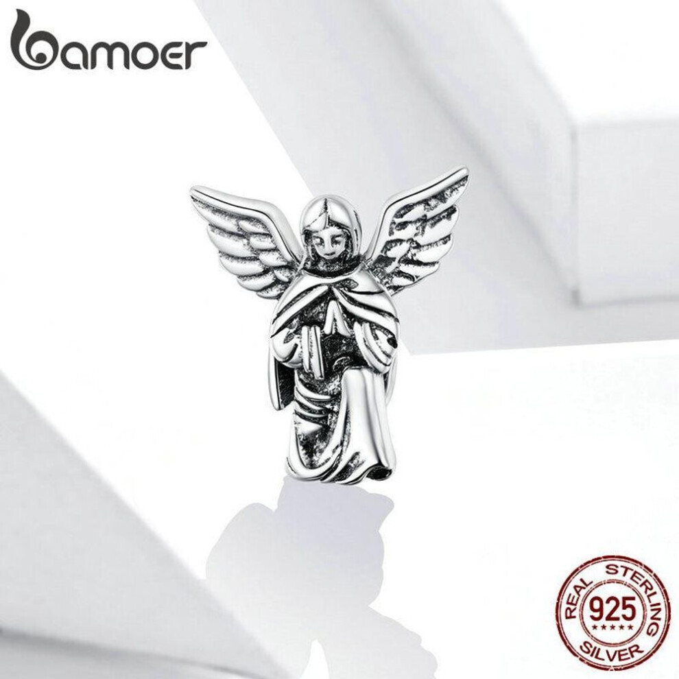 Maxpower (925 ) Bamoer Wish Angel Genuine 925 Sterling Oxidized Original Pendant Charm For Bracelet Or Necklace Fine Jewelry Silver