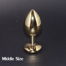 (M) Golden Color Metal Jewelry Plug, Stainless Steel Bead For Men Women
