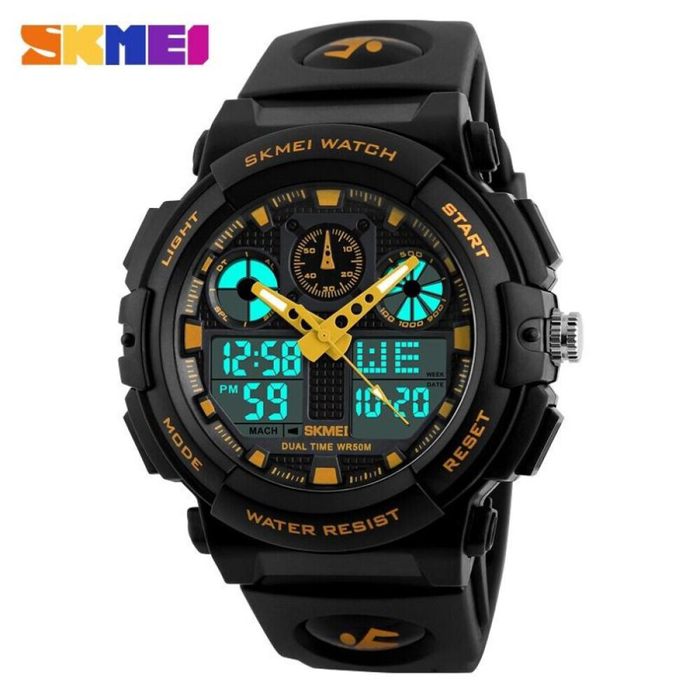 Maxpower (Yellow) Skmei Luxury Men Sports Led Digital Watch Military Wristwatch Waterproof Calendar Clock Stopwatch Yellow
