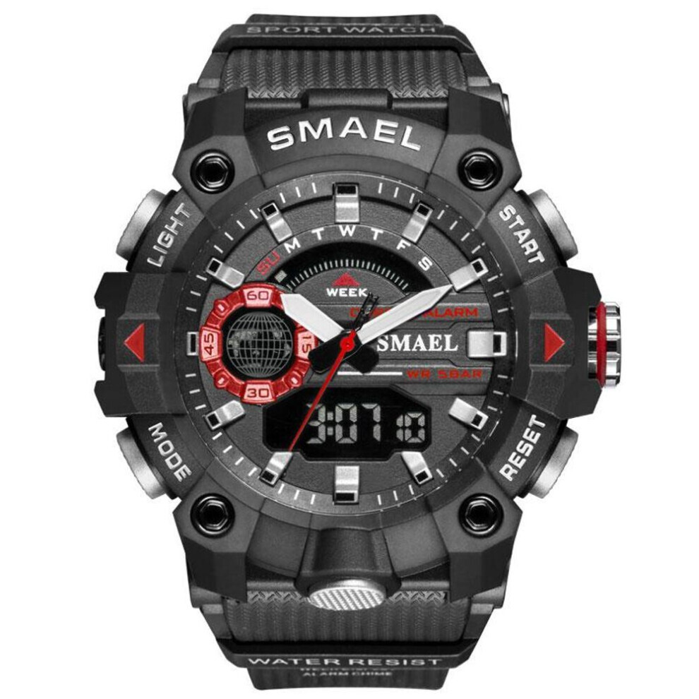 Maxpower (,Red) Smael Military Watches Men Sport Watch 50M Waterproof Wristwatch Stopwatch Alarm Led Light Digital Watches Black