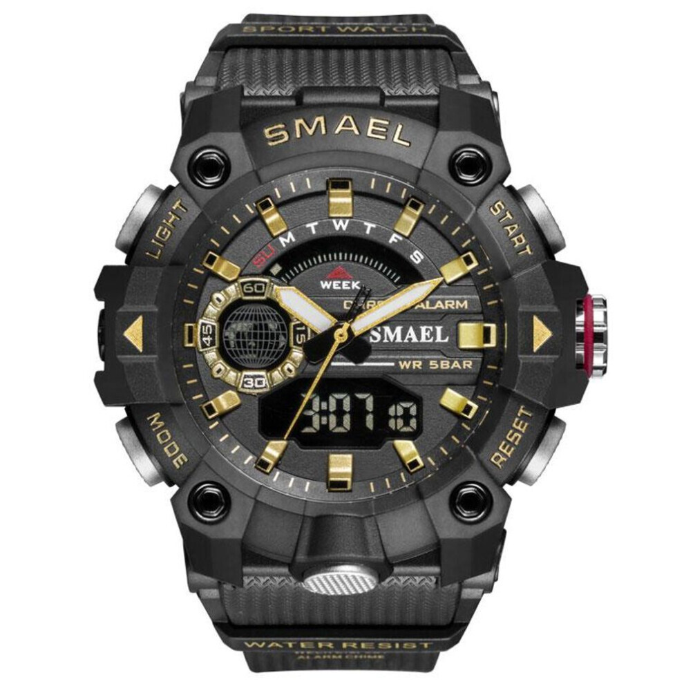 Maxpower (,) Smael Military Watches Men Sport Watch 50M Waterproof Wristwatch Stopwatch Alarm Led Digital Watches Black/Gold/Light