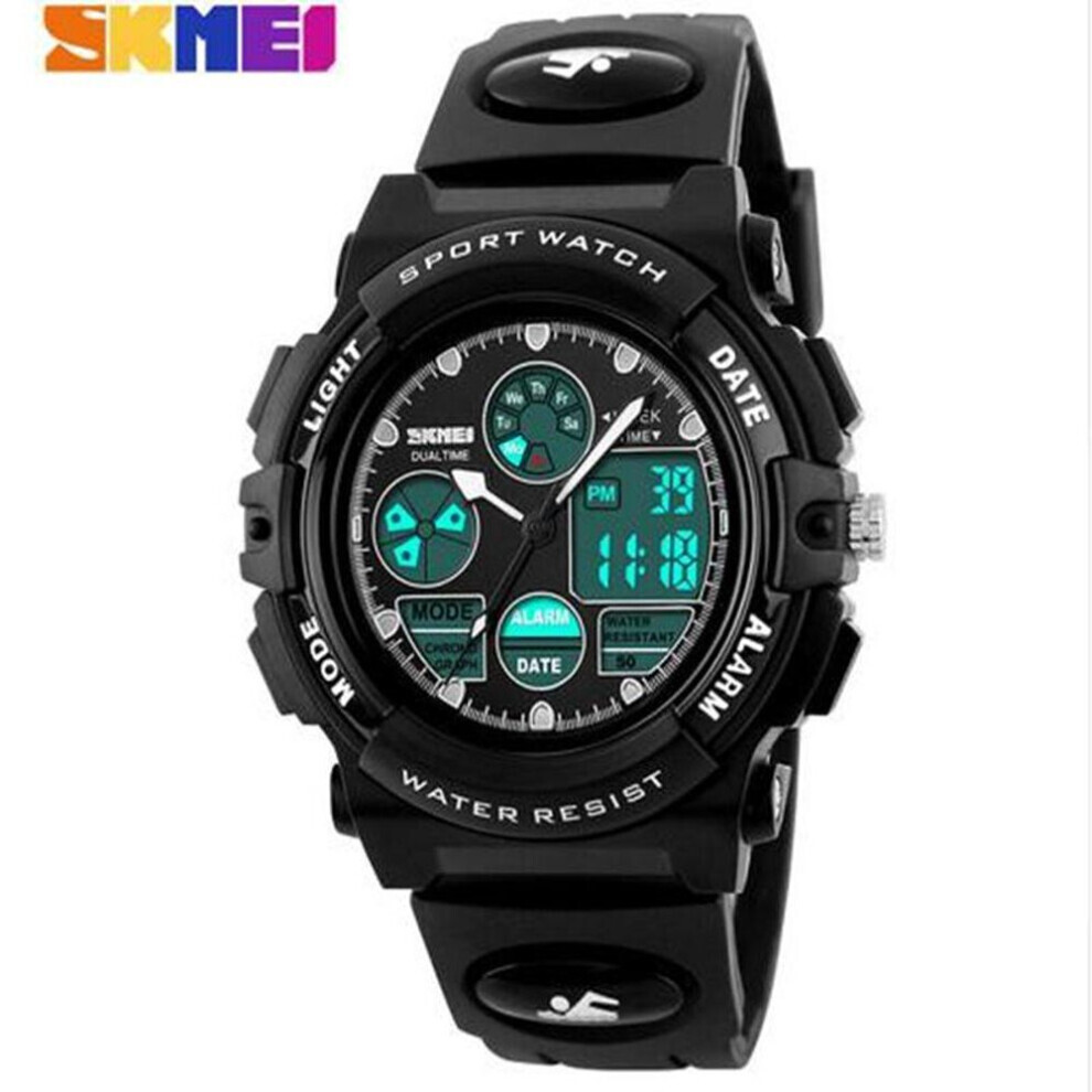 Maxpower (Black) Skmei Fashion Casual Quartz Digital Sports Watch Waterproof Multifunction Children Watches For Boys Girls Students Wristwatches 1163 Black