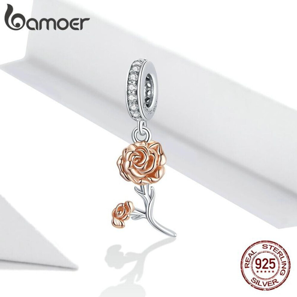 Maxpower (925 ) Bamoer 925 Sterling Carnation Pendant Charm Fit Bracelet & Necklace Silver