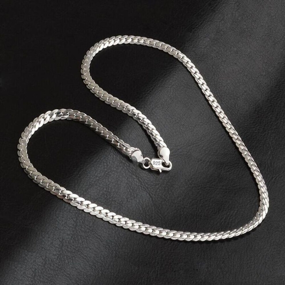 (as the picture) Necklace 5mm 50cm Men Jewelry Wholesale New Fashion 925 Stamp Silver Color Big Long Wide Tendy Male Full Side Chain For Pendant