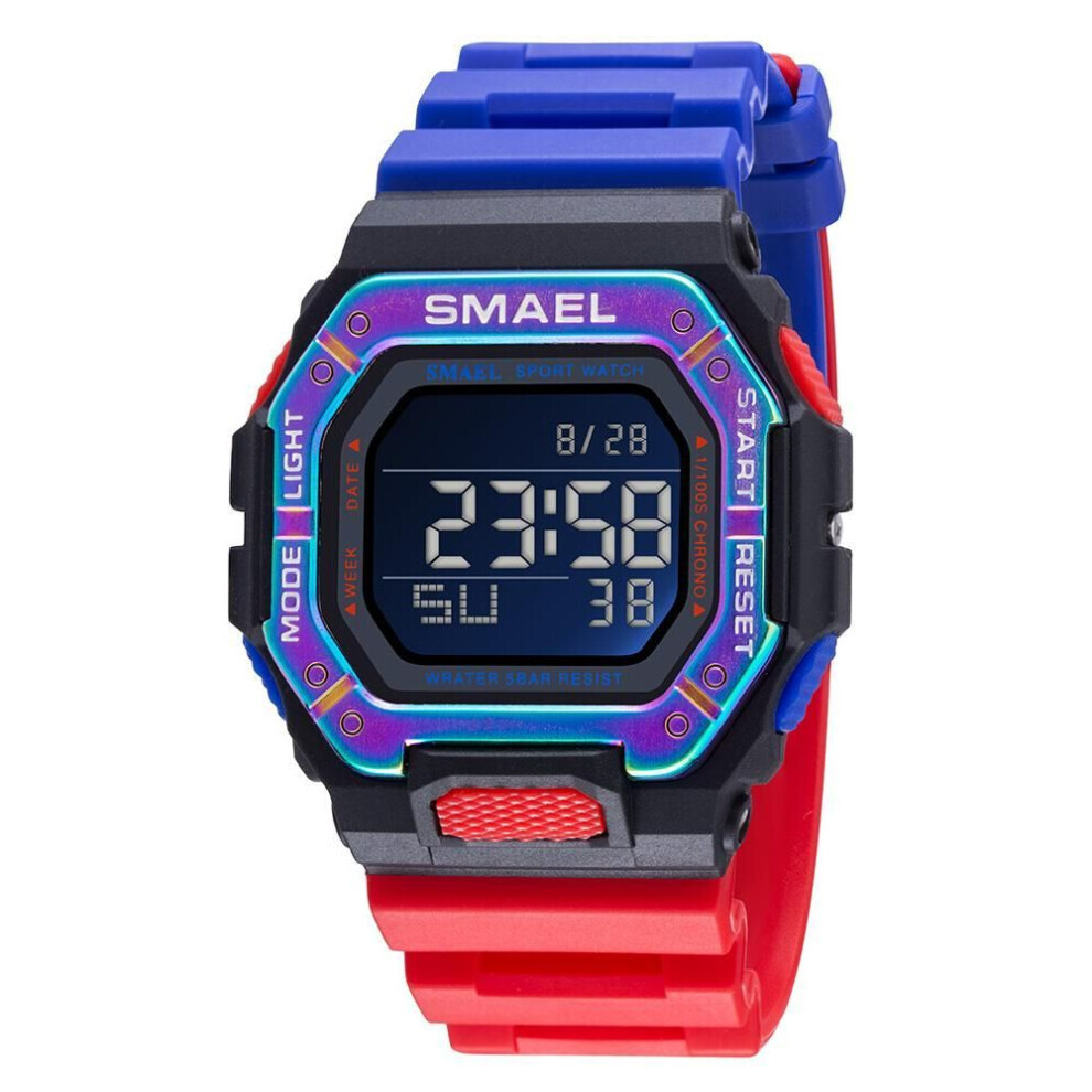 Maxpower (,, With Packaging) Smael Digital Watch Men Sports Waterproof Stopwatch Alarm Clock Rubber Strap Military Wristwatches 8059 Sport Watches Led Red/Black
